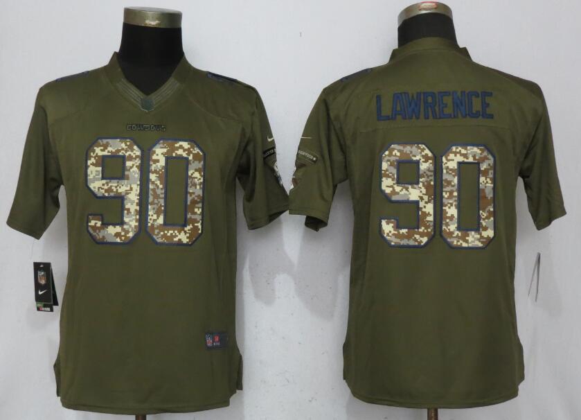 Women Dallas cowboys #90 Lawrence Green Nike Salute To Service Limited NFL Jerseys